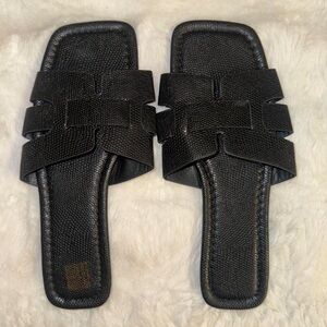 black slide sandals ˚₊⊹ 🖤